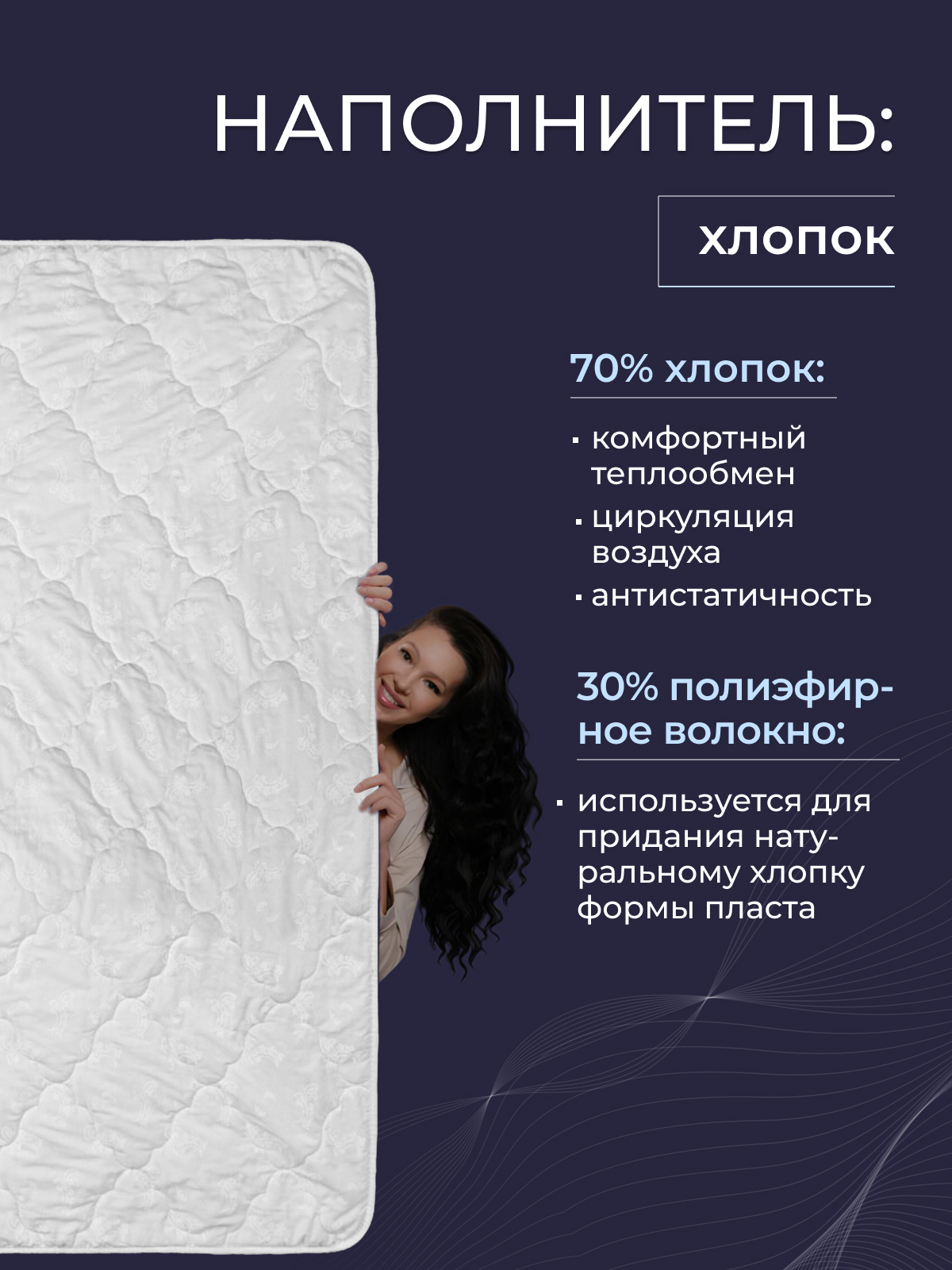 Одеяло хлопок тк поплин Реноме