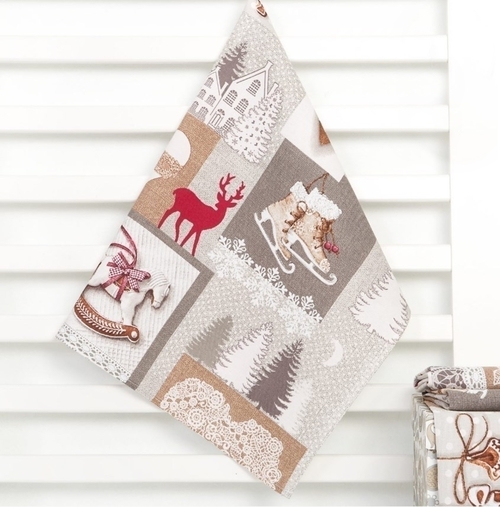 Полотенце рогожка Winterland Н.Г. <692070 рис 30075-1 Лапландия,  45*60, маленькое>(Новогодний ассортимент)