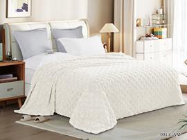 Плед однотонный жаккард Gammi Реноме, GAM-001 ромб кремовый 