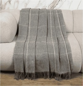 Плед Осло с бахромой Влади, белый/ светло-серый, BATTLE<9050303 BATTLE, 140*200, белый/ светло-серый, 1.5 спальные>