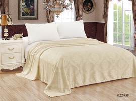 Плед однотонный жаккард Элит Реноме, 022 вензель молочный 