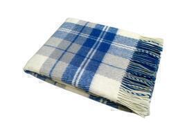 Плед Эльф с бахромой Влади, белый-сер.голубой-кобальт, NOAH<9010580,  NOAH, 140*200, белый-сер.голубой-кобальт, 1.5 спальные>