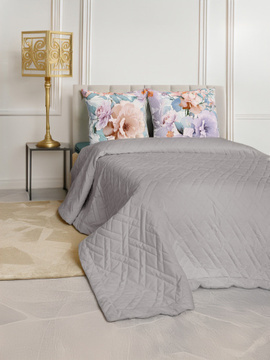 Покрывало стеганое велюровое ADRIA Decor Magic, MONO, DOVE<MONO, 135*230, односпальное, DOVE>