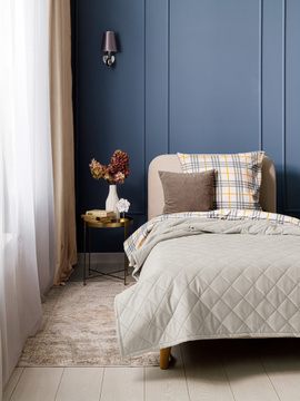 Покрывало стеганое велюровое MONACO Decor Magic, NORMA, IVORY<NORMA, 200*220, Евро, IVORY>